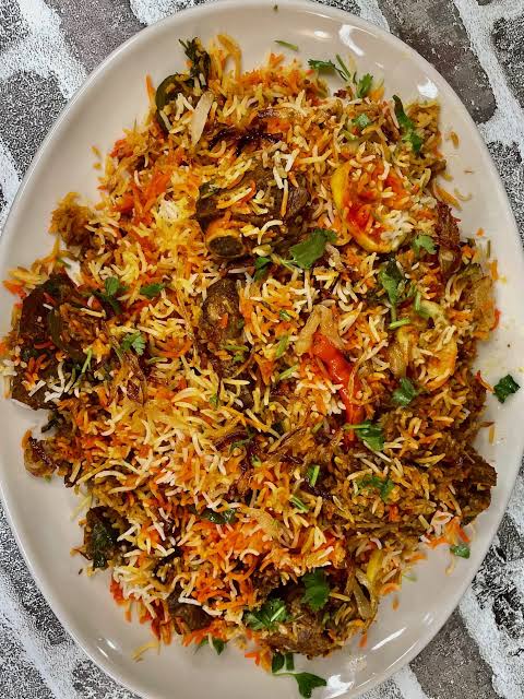 Indian Style Biriyani - Mutton Cube & Fresh Vegetables
